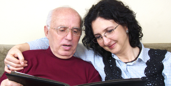 senior couple reading